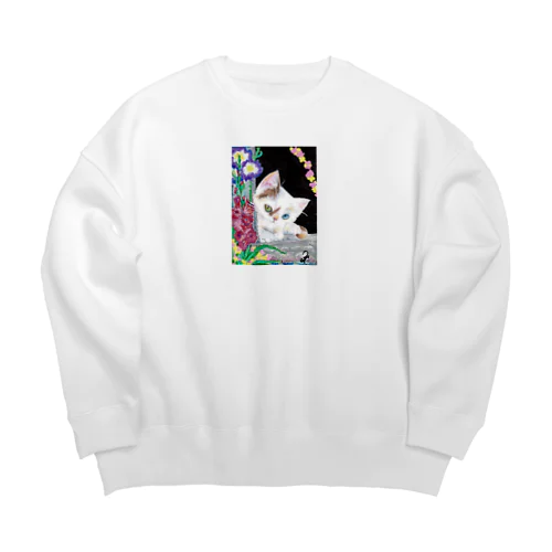 BIRTHDAY WEEK CAT Big Crew Neck Sweatshirt