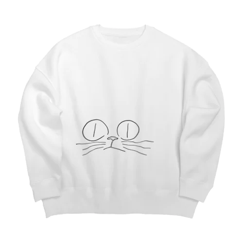 ちょっとずれてるねこ Big Crew Neck Sweatshirt