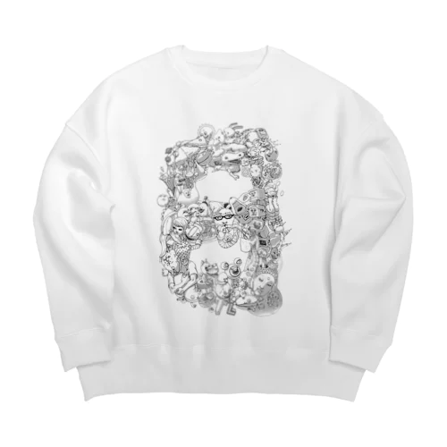 毎日が記念日モノクロVer. Big Crew Neck Sweatshirt