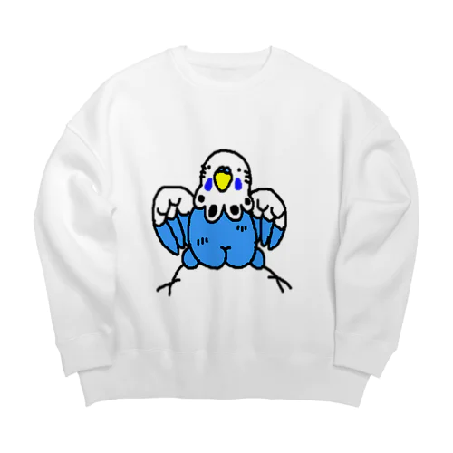 ウキウキインコ Big Crew Neck Sweatshirt