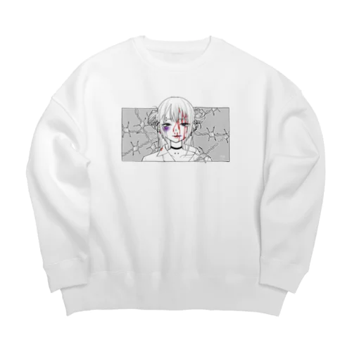 満身創痍ちゃん Big Crew Neck Sweatshirt