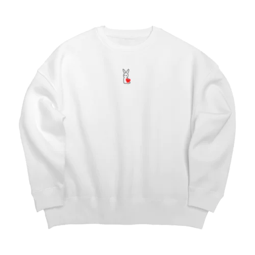 ウサギとハート Big Crew Neck Sweatshirt