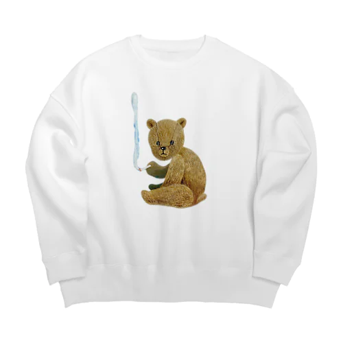 smoking bear Big Crew Neck Sweatshirt