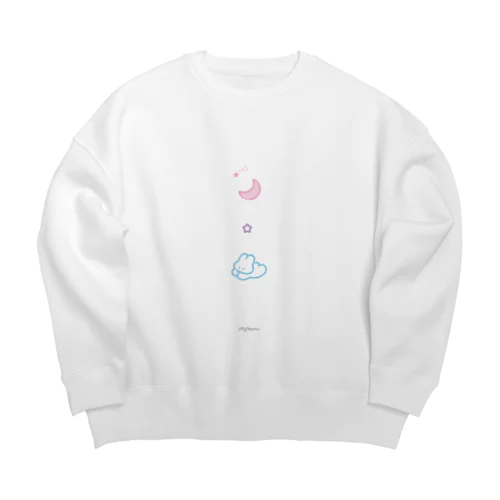 ムーンなうさちゃん Big Crew Neck Sweatshirt