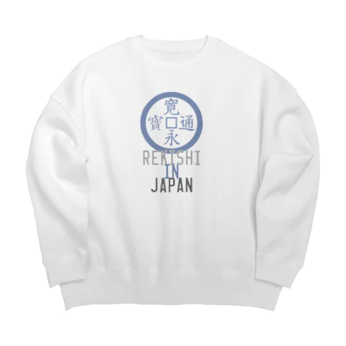 REKISHI IN JAPAN（ブルー透過）  Big Crew Neck Sweatshirt