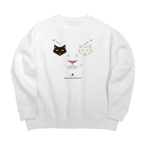 白黒猫ニヤリ2015 Big Crew Neck Sweatshirt