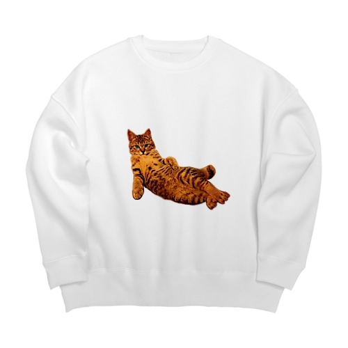 Elegant Cat ③ Big Crew Neck Sweatshirt