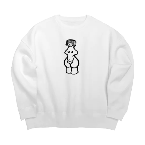 前面(片面)プリント　縄文のビーナスさん　土偶シリーズ Big Crew Neck Sweatshirt