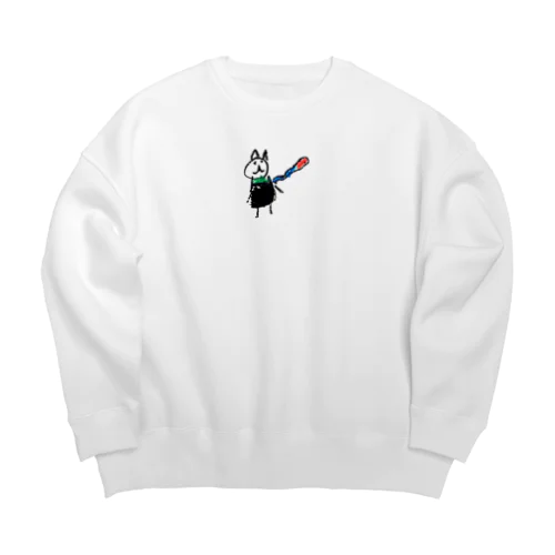 娘マフちゃん Big Crew Neck Sweatshirt