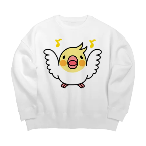 まるまるオカメインコ【まめるりはことり】 Big Crew Neck Sweatshirt