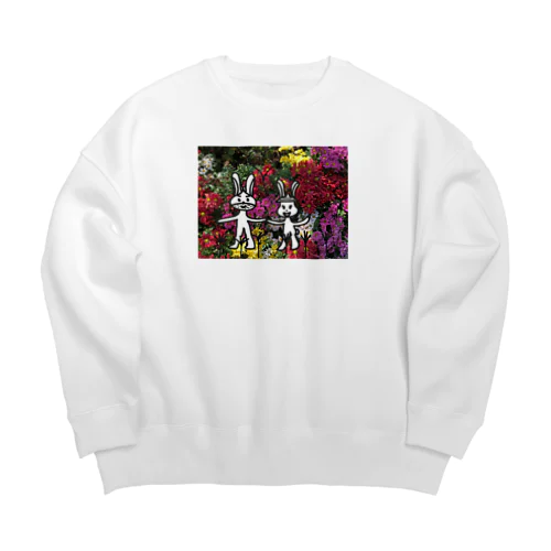 ウサ栗　秋のおデート Big Crew Neck Sweatshirt