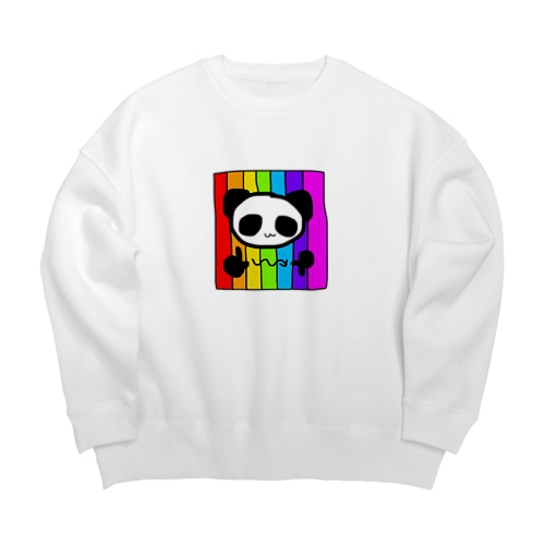 LGBT手話パンダ Big Crew Neck Sweatshirt