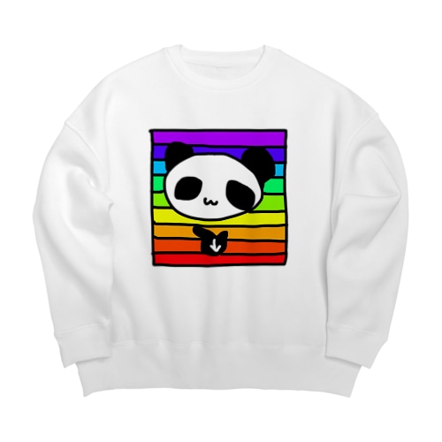 手話「好き」パンダ Big Crew Neck Sweatshirt