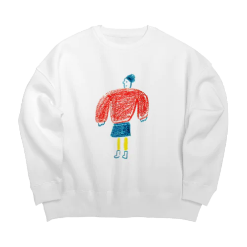 赤いセーター Big Crew Neck Sweatshirt