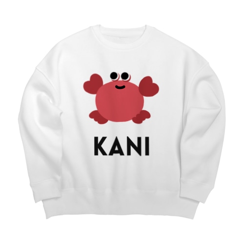 カニ〈文字黒〉 Big Crew Neck Sweatshirt
