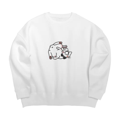 ほんのうをわすれた動物たち「ねこ」 Big Crew Neck Sweatshirt