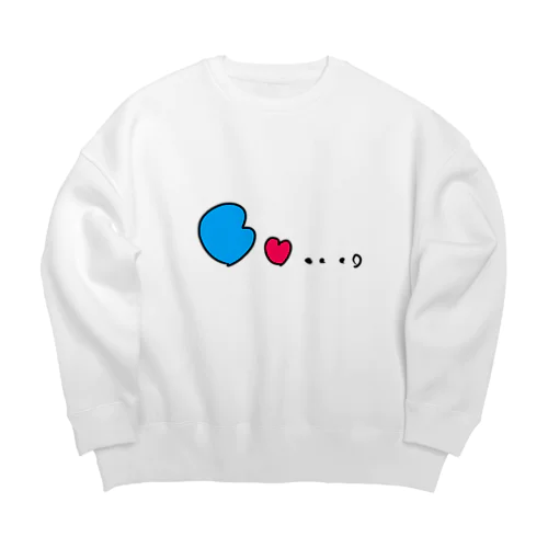 ハートくんとハートちゃん Big Crew Neck Sweatshirt