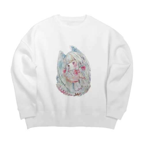 天使なアメル Big Crew Neck Sweatshirt