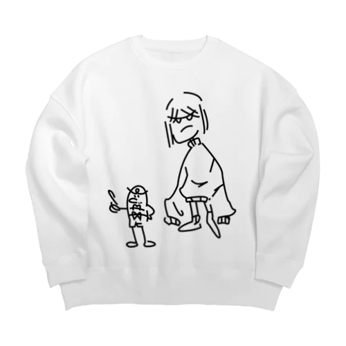 ゆび刑事とあいぼう Big Crew Neck Sweatshirt