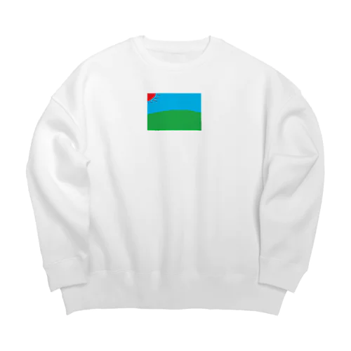 平和な丘と太陽 Big Crew Neck Sweatshirt