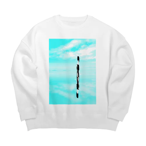 塩湖に立つ猫 Big Crew Neck Sweatshirt