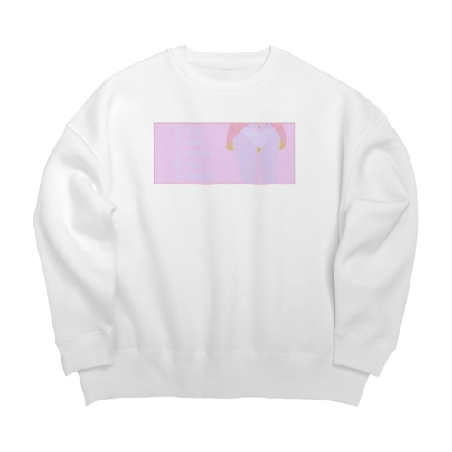 主張を囁く(スミレ) Big Crew Neck Sweatshirt