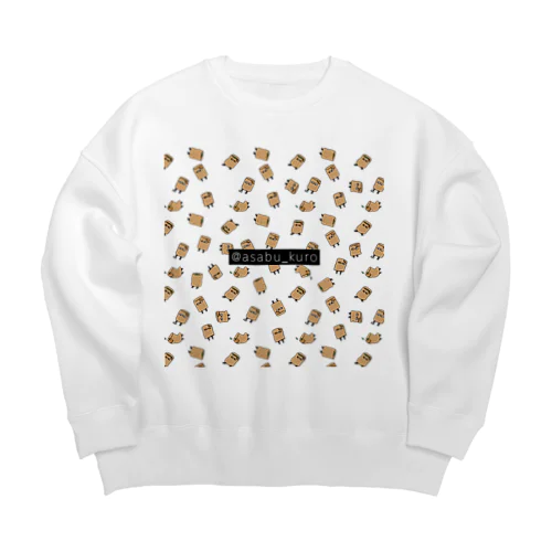 あさぶくろ　ダイナミックロゴ Big Crew Neck Sweatshirt