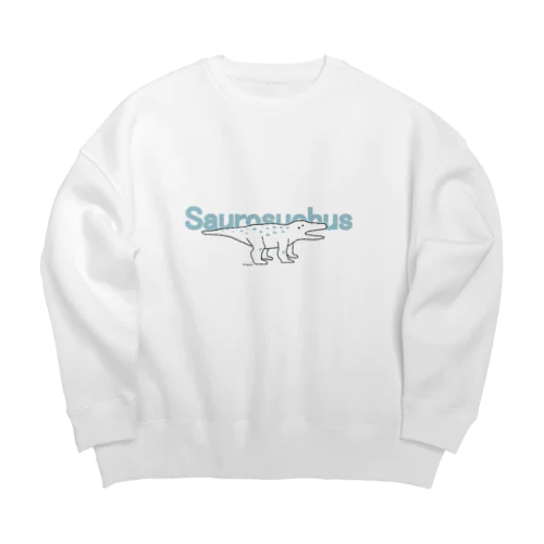 サウロスクス白 Big Crew Neck Sweatshirt