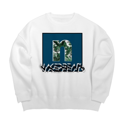 NAKEDBEATS/ nature WHITE ビックシルエットスウェット Big Crew Neck Sweatshirt