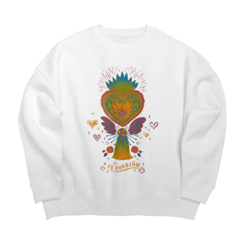 メキシコのハートタッセル（グリーン） Big Crew Neck Sweatshirt