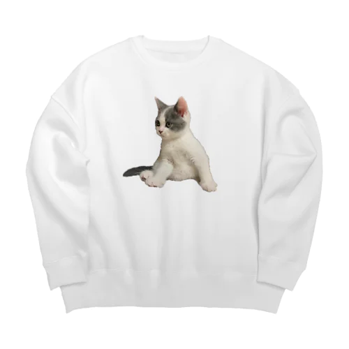 ねこのこてつ Big Crew Neck Sweatshirt