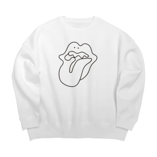 ぐにゃっとしたくち Big Crew Neck Sweatshirt