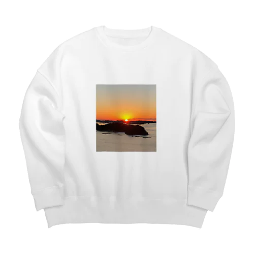 海と夕陽 Big Crew Neck Sweatshirt