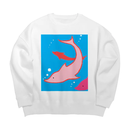 ピンクイルカ Big Crew Neck Sweatshirt