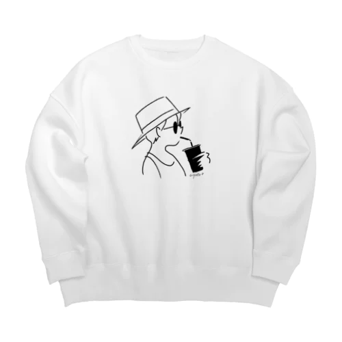 女の子とコーヒー Big Crew Neck Sweatshirt