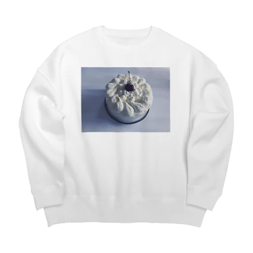 白いケーキ Big Crew Neck Sweatshirt