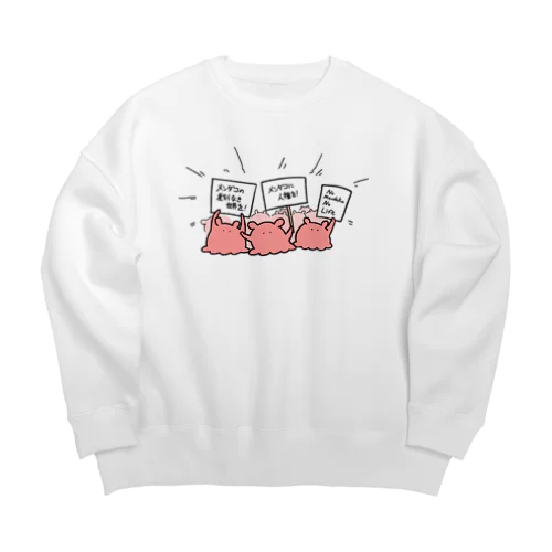 抗議するメンダコ Big Crew Neck Sweatshirt