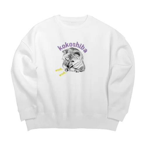 ガルルしばいぬ Big Crew Neck Sweatshirt