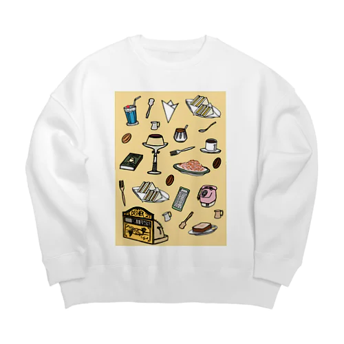 純喫茶　いろどり　背景つき Big Crew Neck Sweatshirt