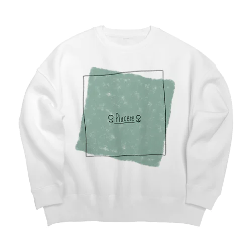 piacere_green Big Crew Neck Sweatshirt