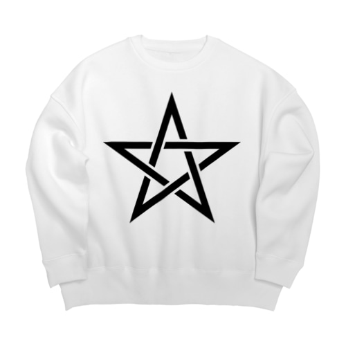 五芒星（黒） Big Crew Neck Sweatshirt