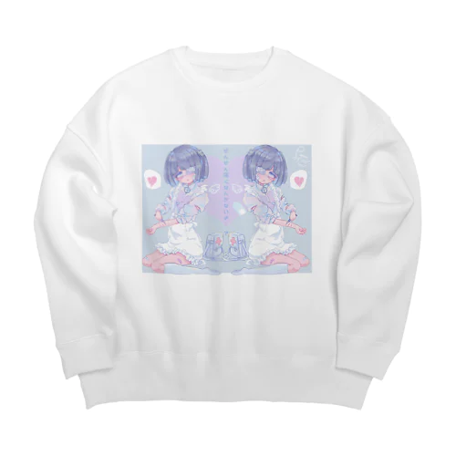 やみみちゃんグッズ💜💜 Big Crew Neck Sweatshirt