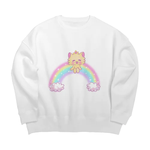 おにぎりチワワ メルヘンチワワ NAMACOLOVE Rainbow 虹 Big Crew Neck Sweatshirt