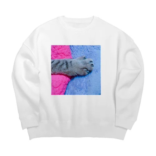 lucky招きhand Big Crew Neck Sweatshirt