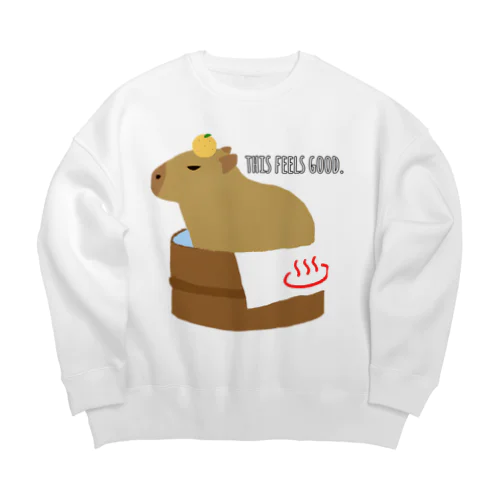 桶風呂に入ってるカピバラ Big Crew Neck Sweatshirt