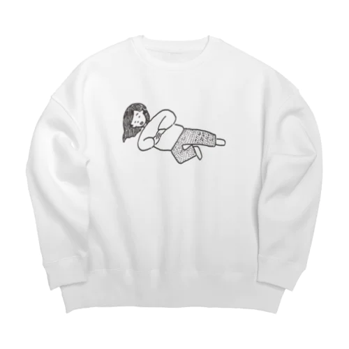 すこし不思議な寝相のおんなのこ Big Crew Neck Sweatshirt