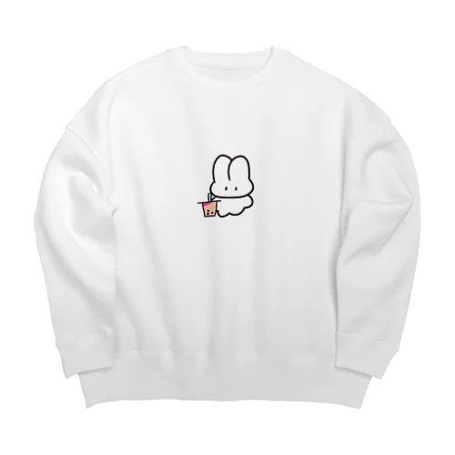 タピるうさぎ Big Crew Neck Sweatshirt