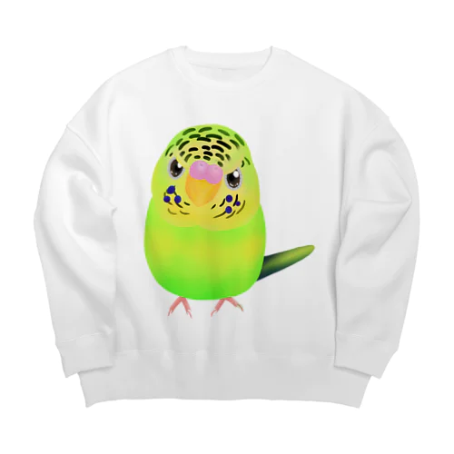 うるうる黄緑ジャンボ① Big Crew Neck Sweatshirt