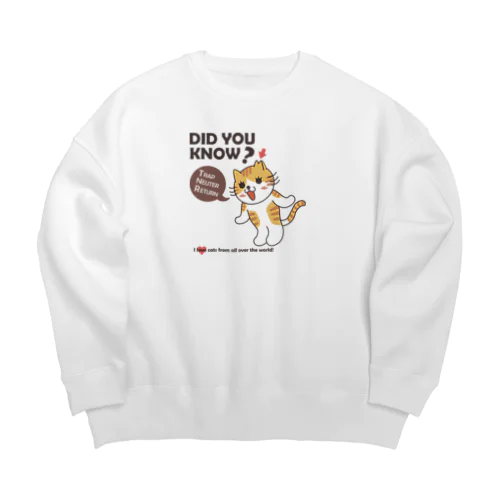 TNRにゃんこ Big Crew Neck Sweatshirt