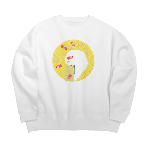 無い家紋-カルボナーラ- Big Crew Neck Sweatshirt